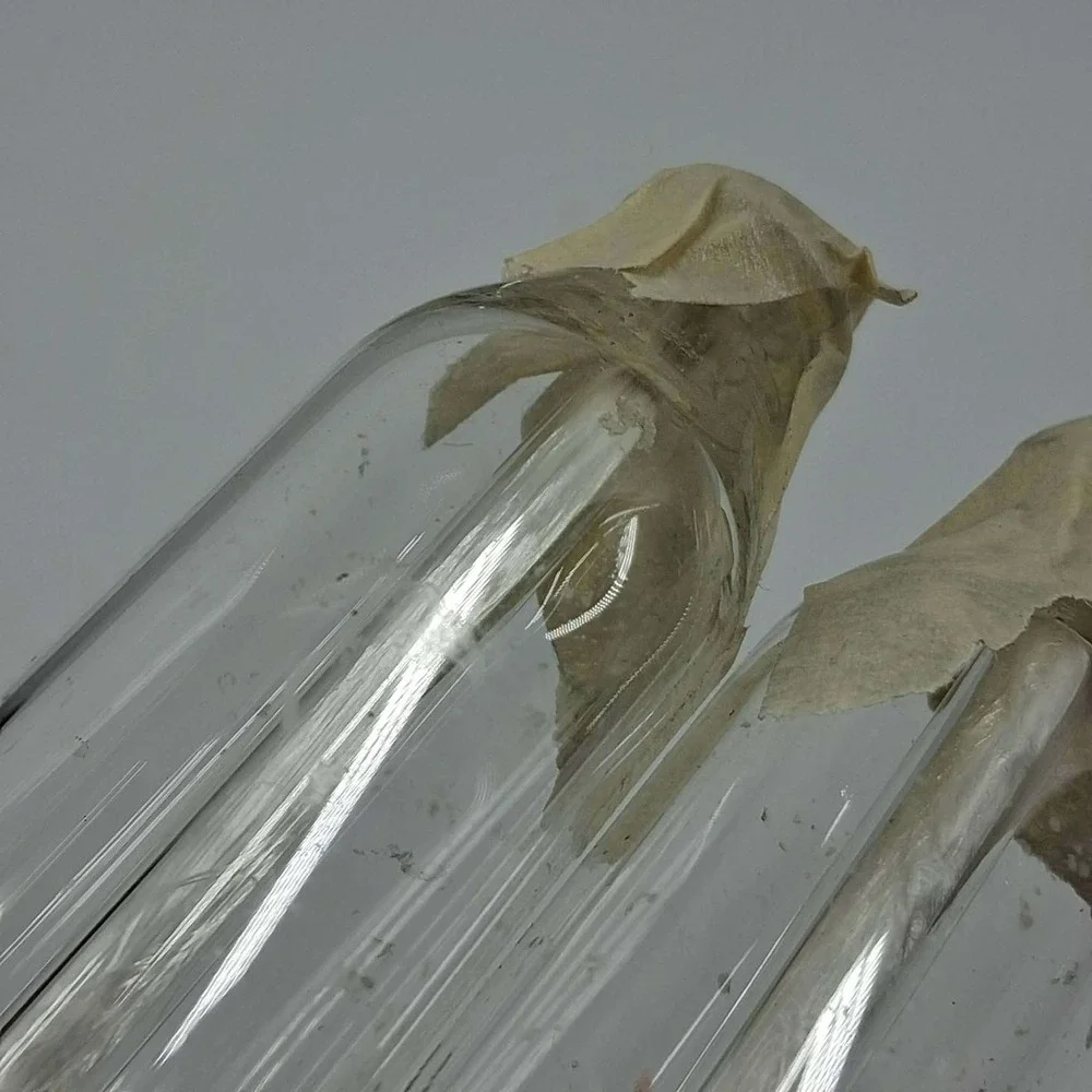 Vintage Glass Oil Fill Candles with Wicks Set of 2 Clear Everlasting Taper 11.5